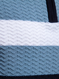 Men's Textured Zip Polo Shirt – Ribbed Jacquard Knit