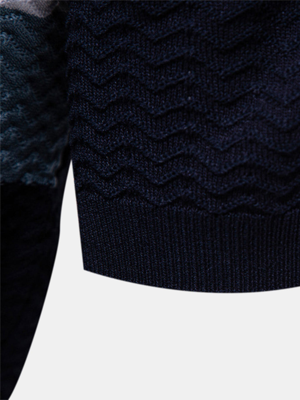 Men's Textured Zip Polo Shirt – Ribbed Jacquard Knit