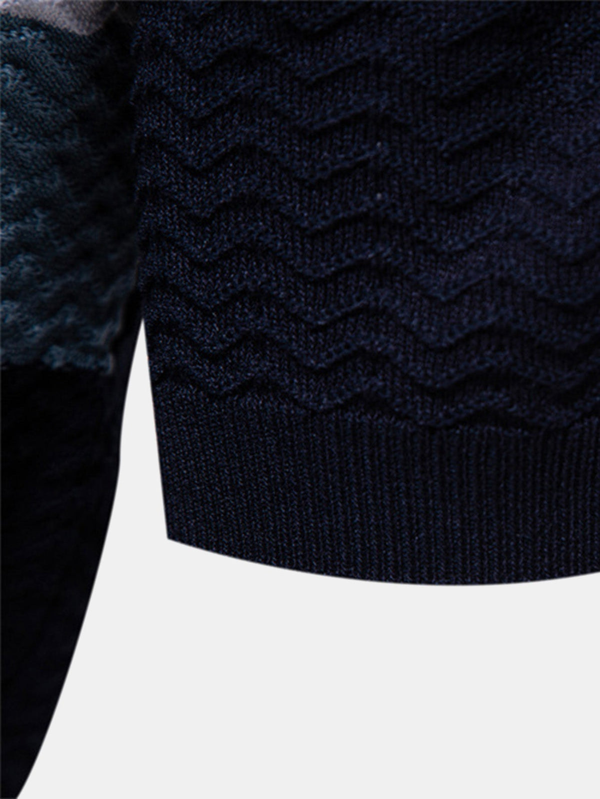 Men's Textured Zip Polo Shirt – Ribbed Jacquard Knit