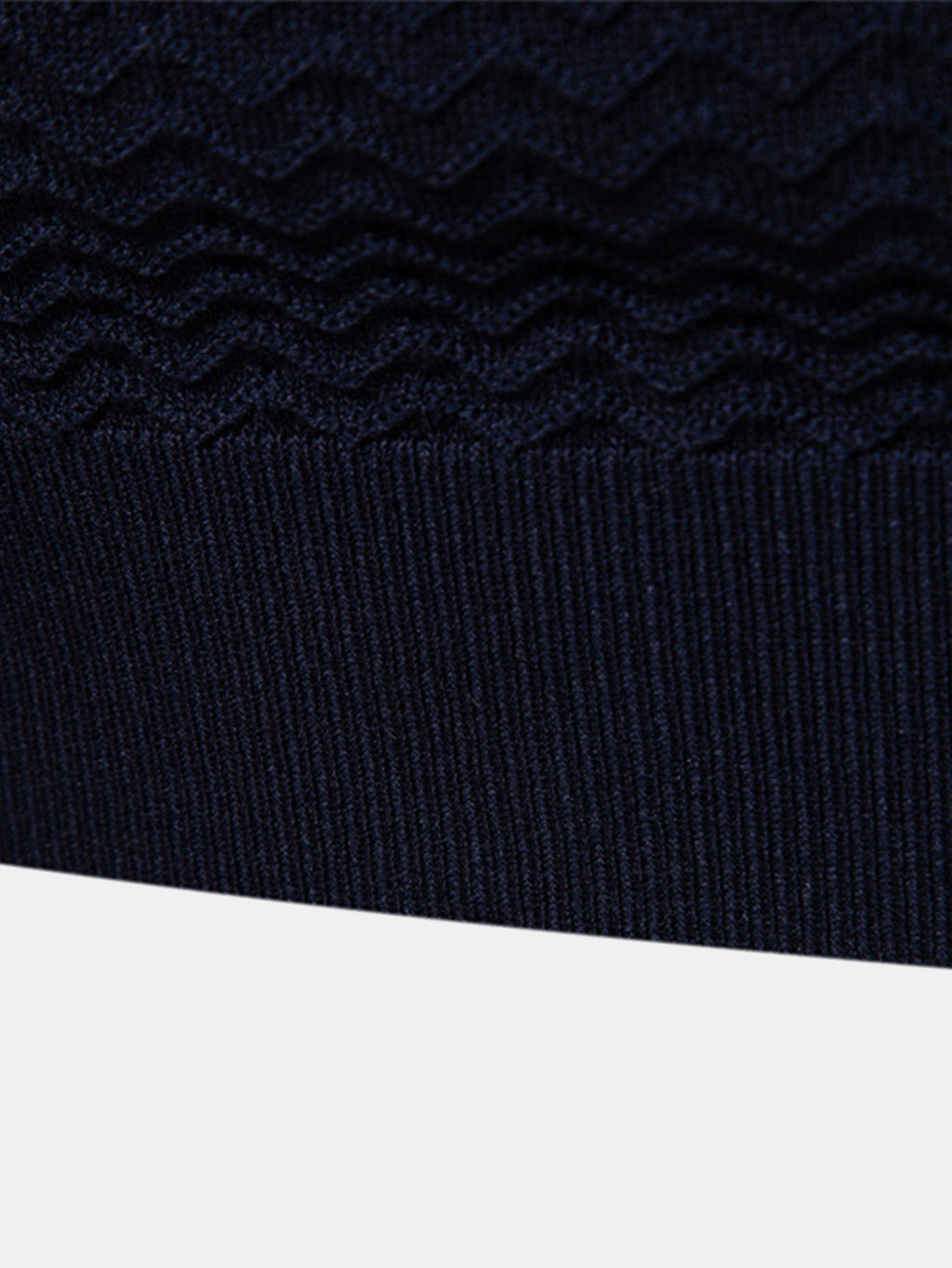 Men's Textured Zip Polo Shirt – Ribbed Jacquard Knit