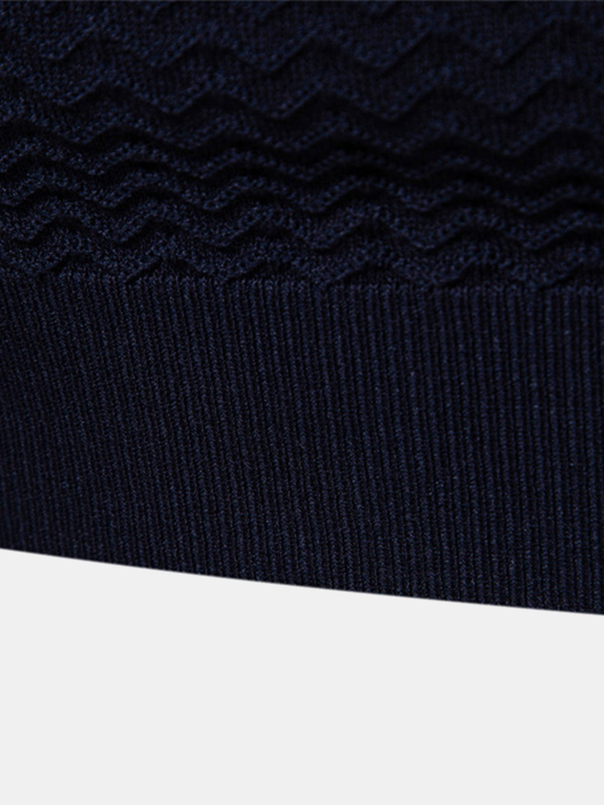 Men's Textured Zip Polo Shirt – Ribbed Jacquard Knit