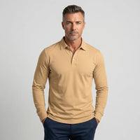 Men's Long-Sleeve Polo – Smart-Casual Refined Fit