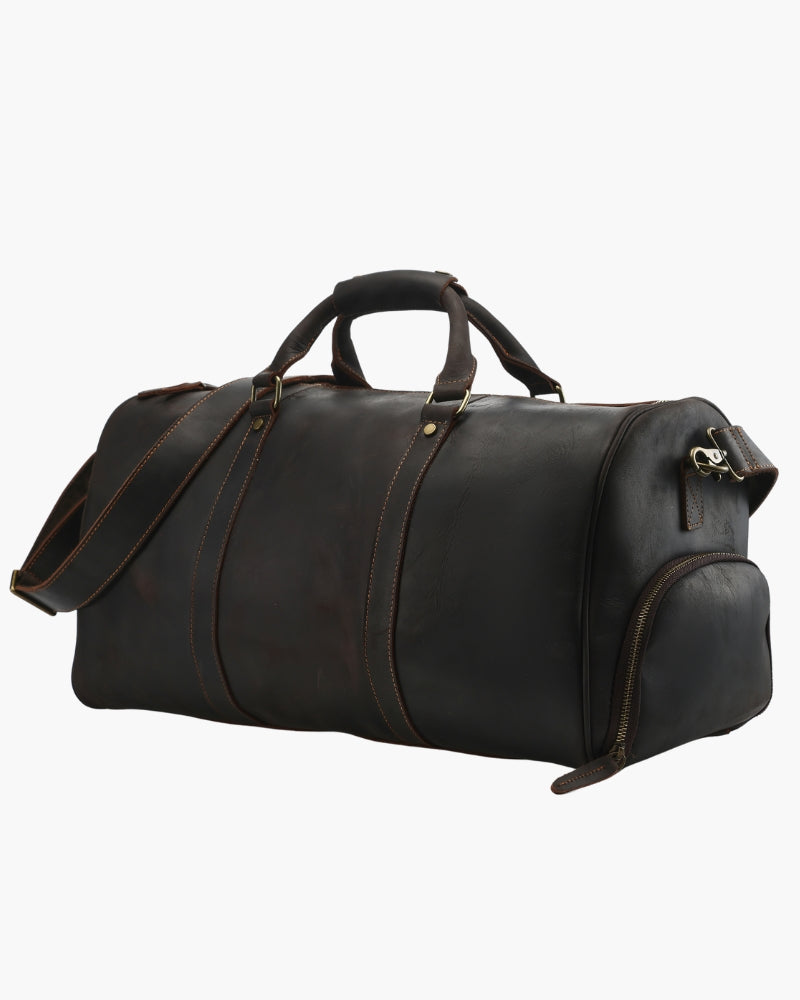 Men's Cowhide Leather Weekend Bag – Durable Travel Design