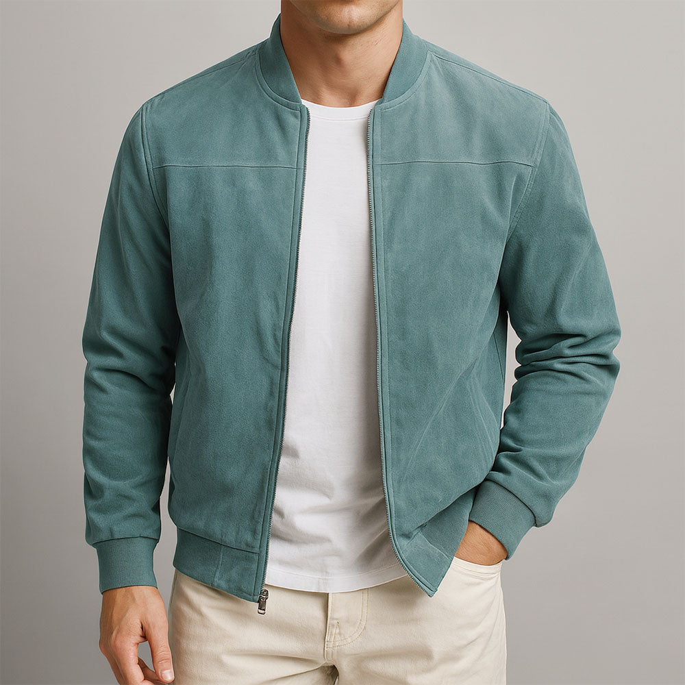 Men's Faux-Suede Jacket – Structured Vintage Fit
