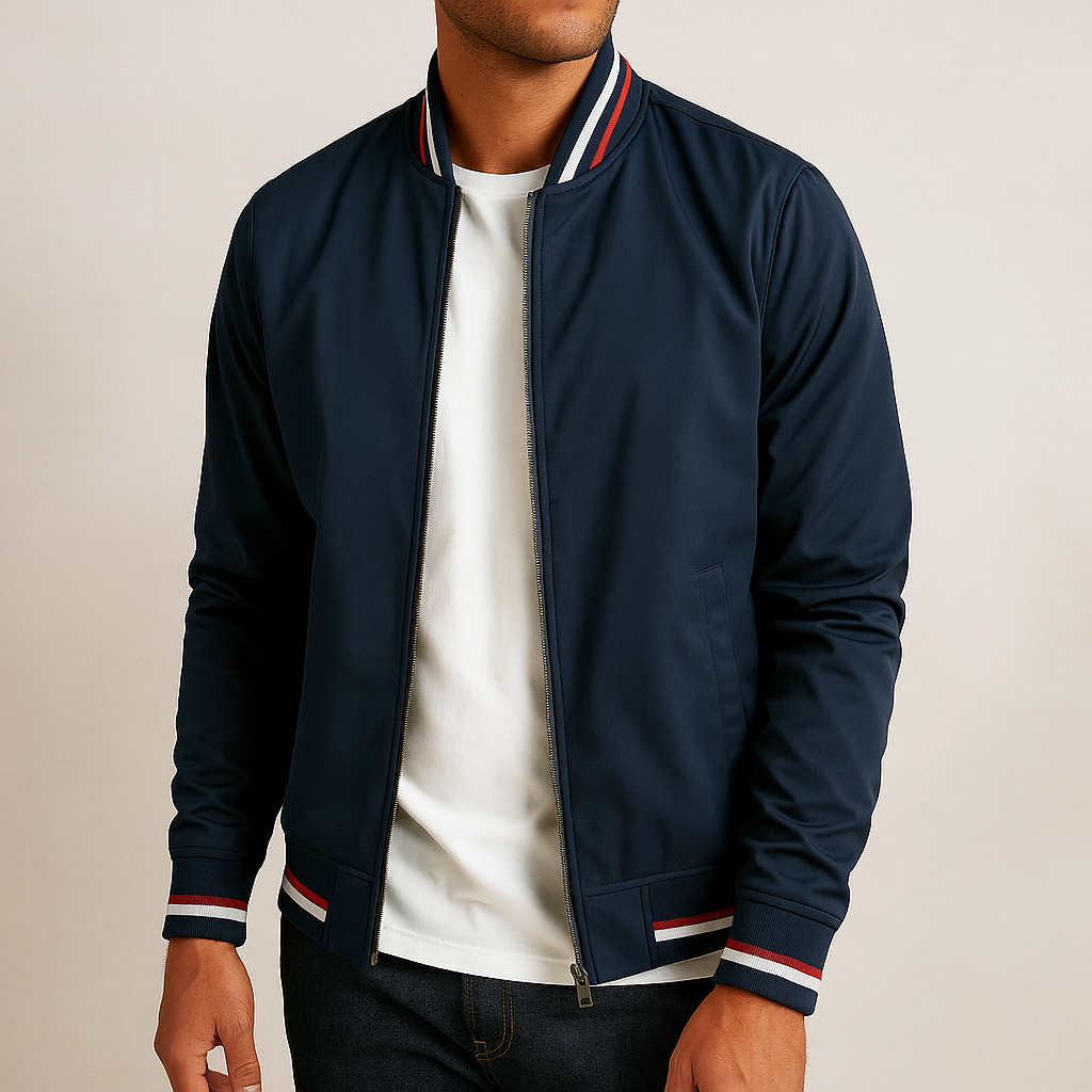 Men's Cotton-Blend Bomber Jacket – Zip Front