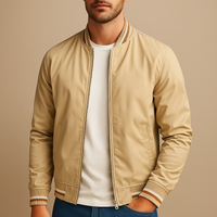 Men's Cotton-Blend Bomber Jacket – Zip Front