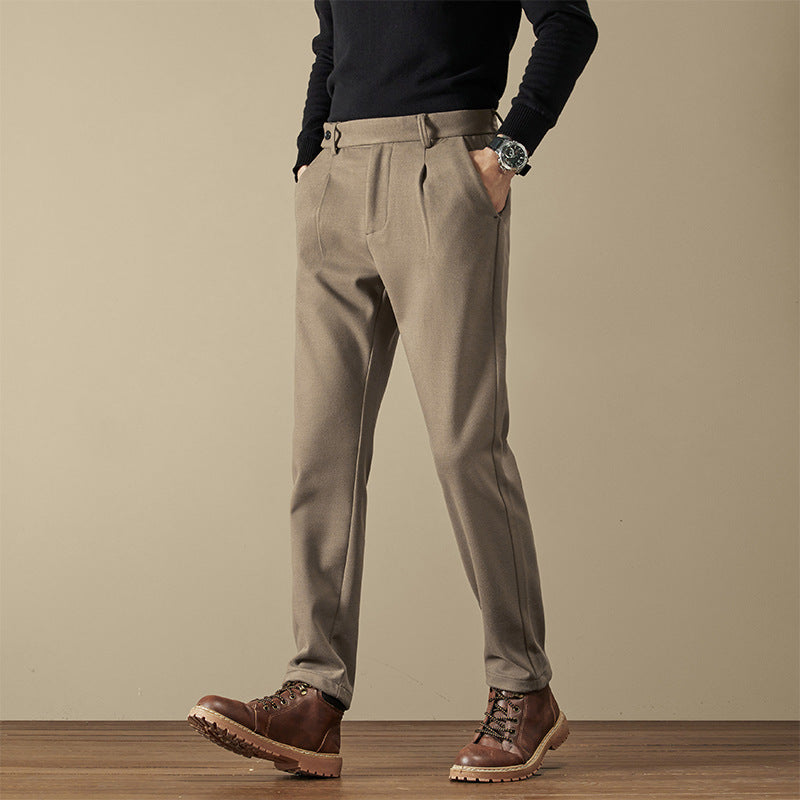 Men's Tailored Pleated Trousers – Adjustable Side Tabs