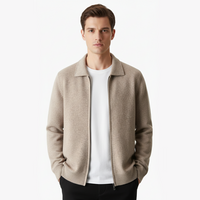 Men's Merino Wool Cardigan – Structured Collar
