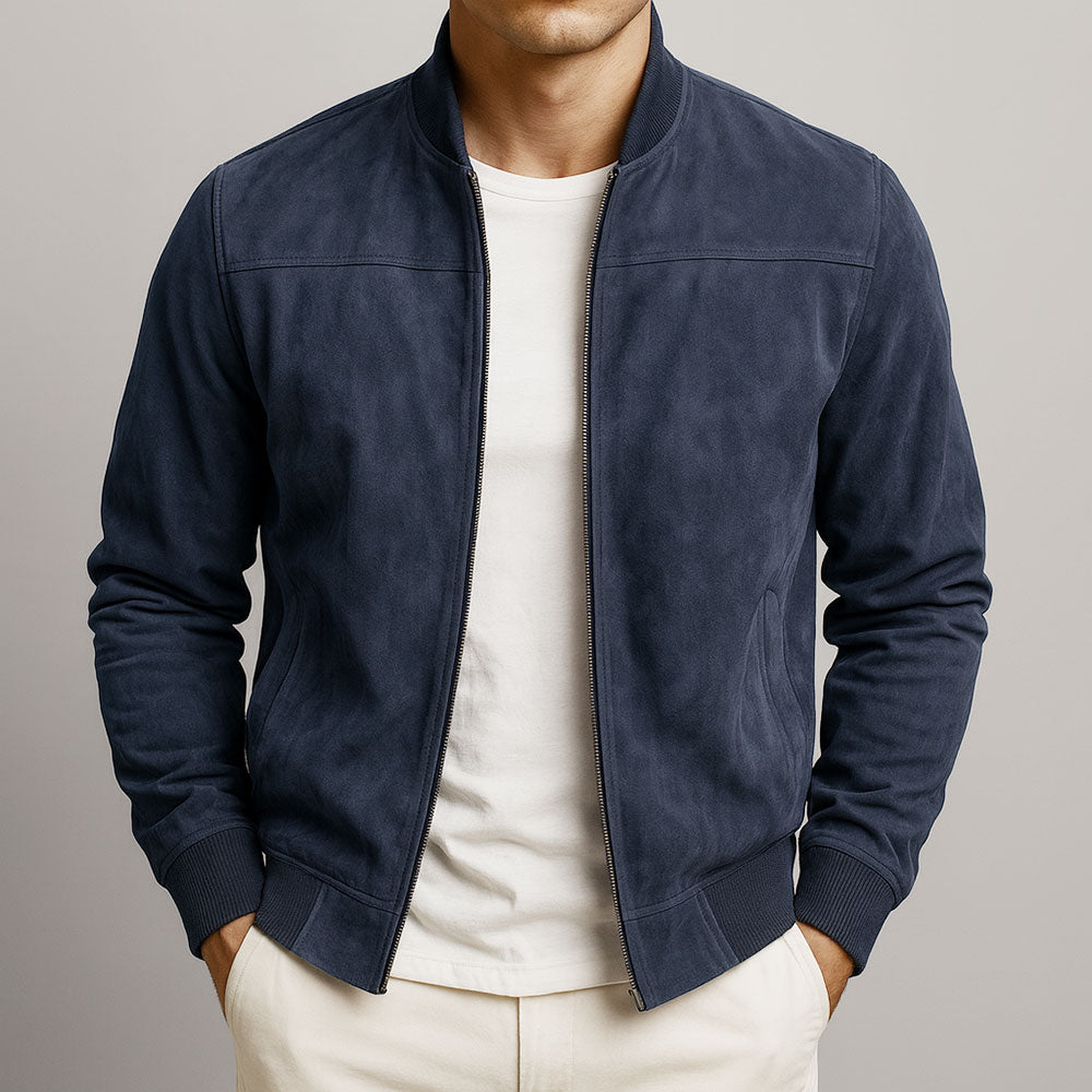 Men's Faux-Suede Jacket – Structured Vintage Fit
