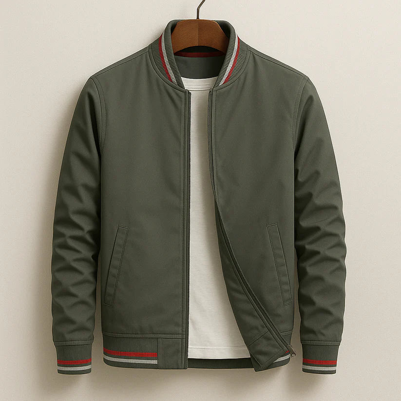 Men's Cotton-Blend Bomber Jacket – Zip Front