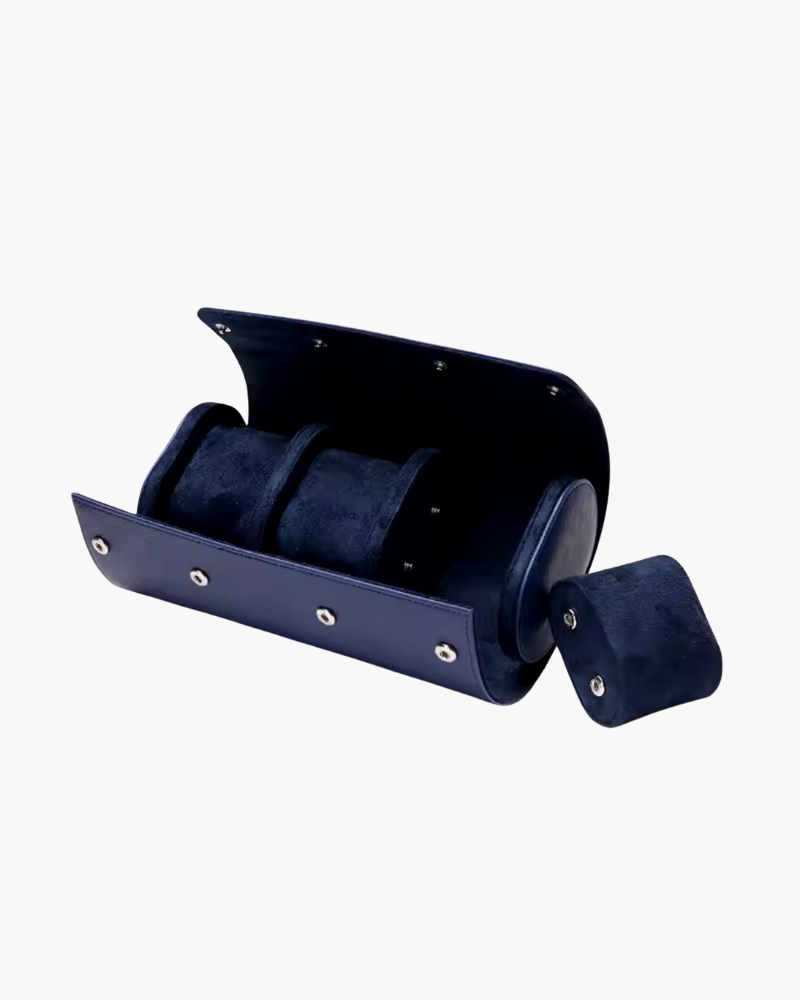 Leather Watch Roll Case – 3-Watch Capacity