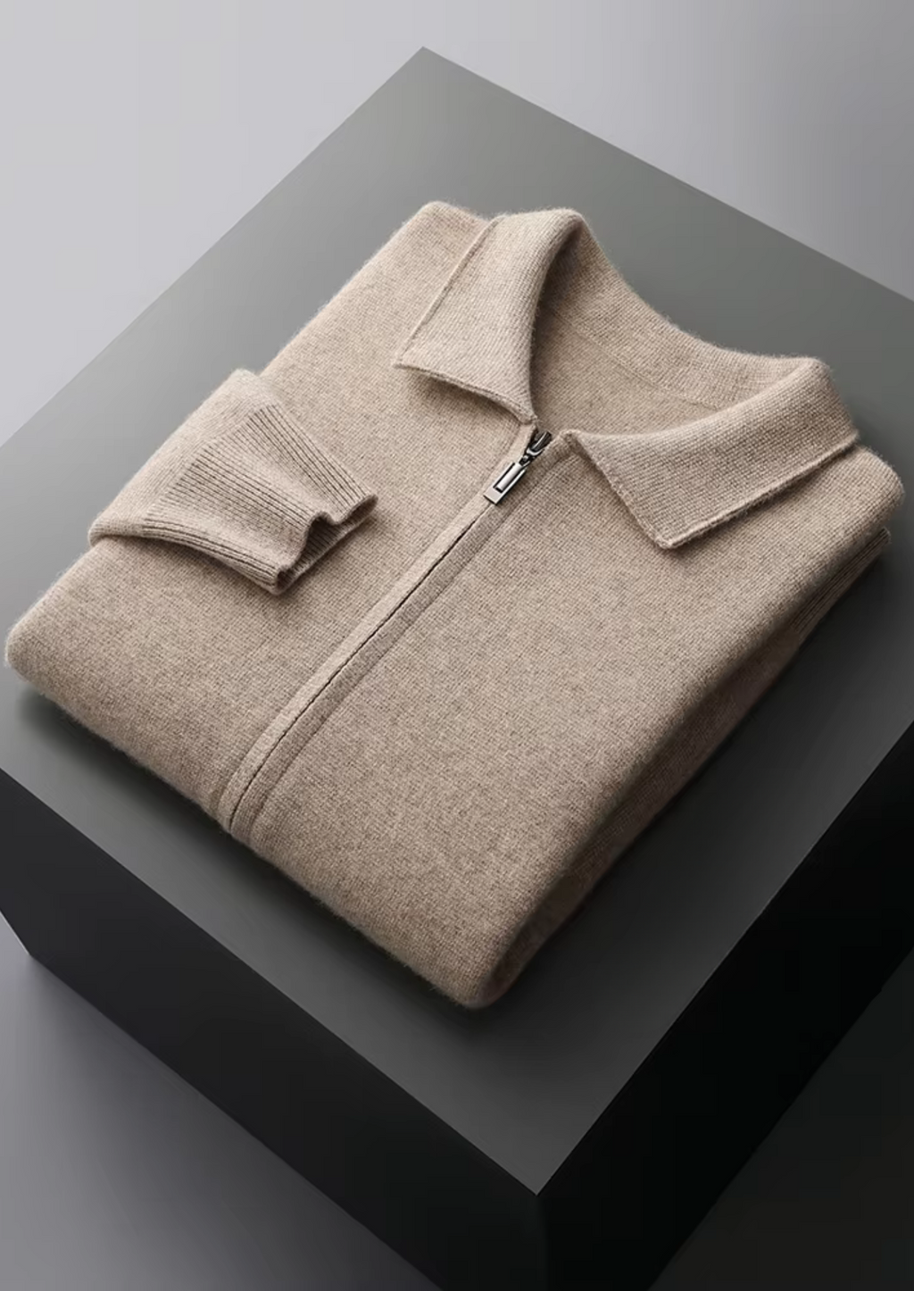 Men's Merino Wool Cardigan – Structured Collar