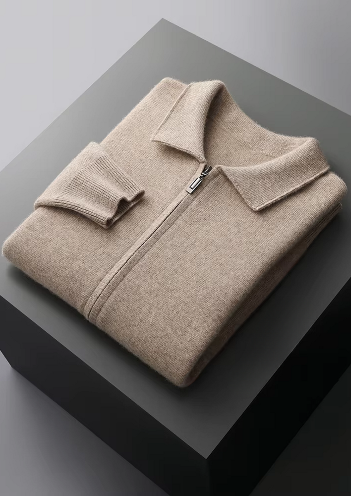 Men's Merino Wool Cardigan – Structured Collar