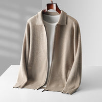 Men's Merino Wool Cardigan – Structured Collar