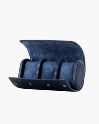 Leather Watch Roll Case – 3-Watch Capacity