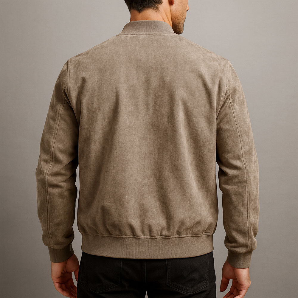 Men's Faux-Suede Jacket – Structured Vintage Fit
