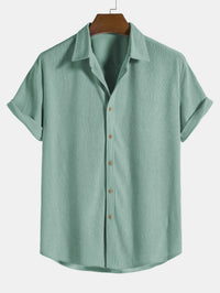 Men's Waffle-Knit Summer Set – Shirt & Shorts
