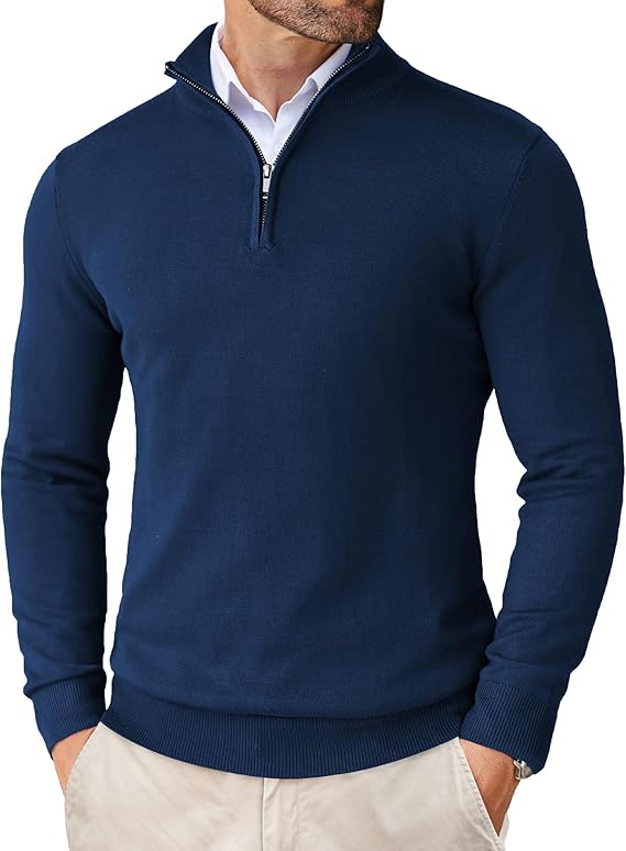 Men's Quarter-Zip Sweater – Tailored Lightweight Knit