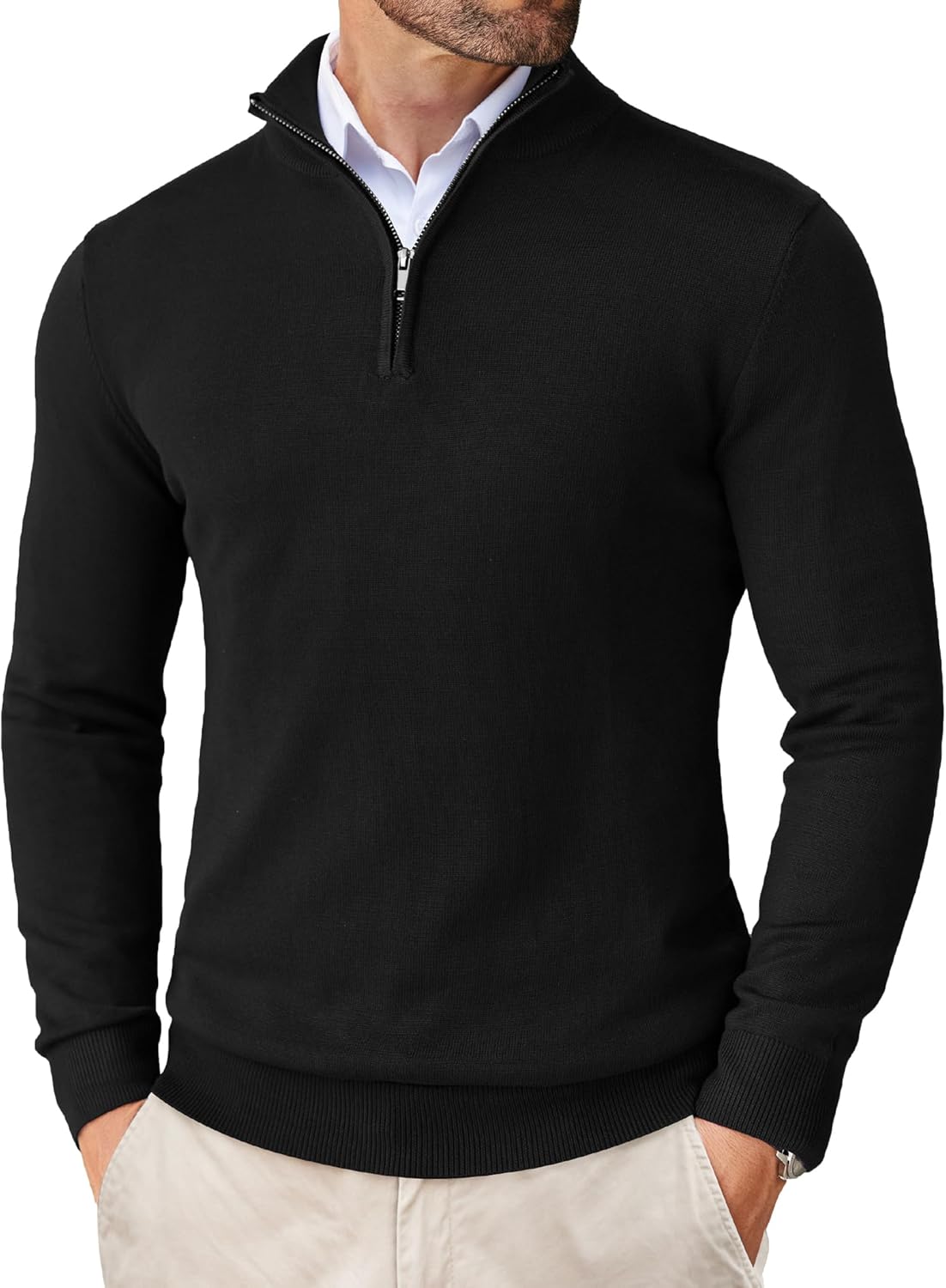 Men's Quarter-Zip Sweater – Tailored Lightweight Knit