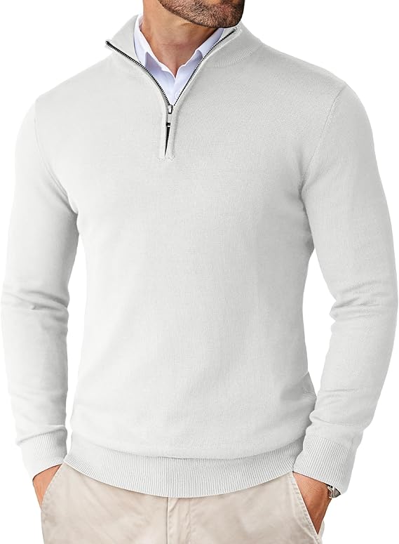 Men's Quarter-Zip Sweater – Tailored Lightweight Knit