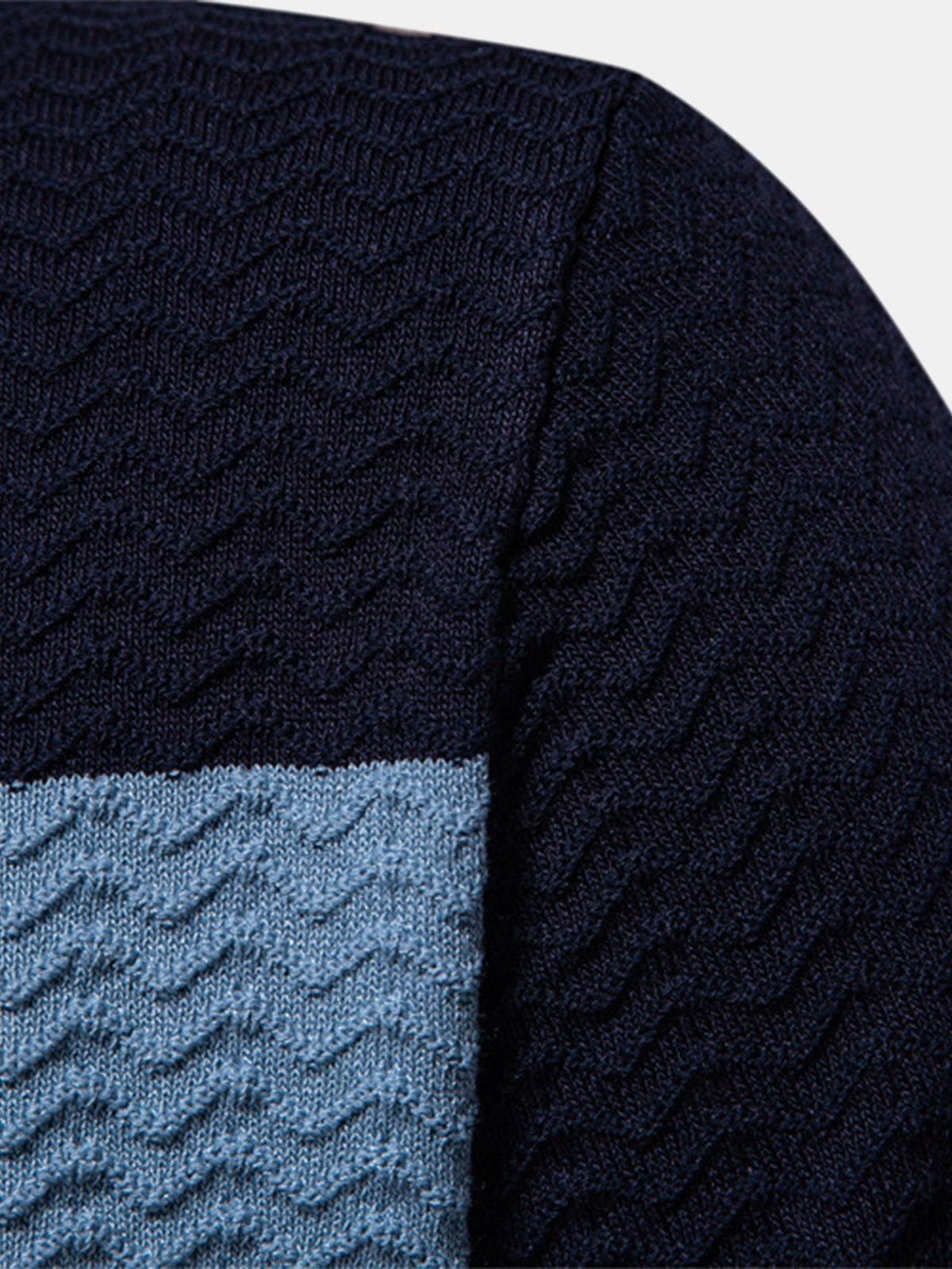 Men's Textured Zip Polo Shirt – Ribbed Jacquard Knit