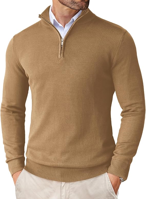 Men's Quarter-Zip Sweater – Tailored Lightweight Knit