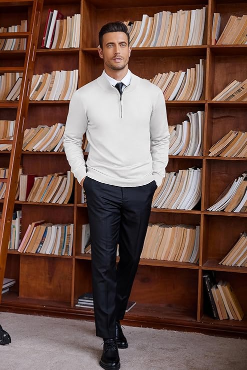 Men's Quarter-Zip Sweater – Tailored Lightweight Knit