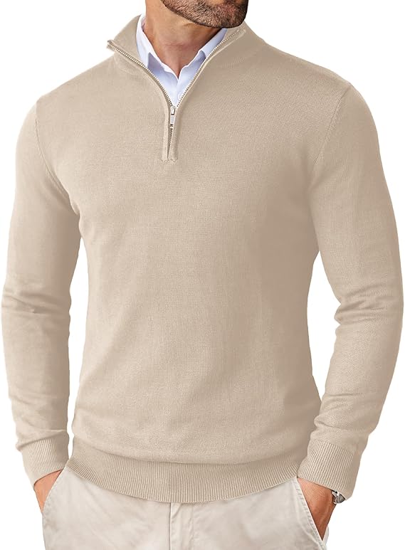 Men's Quarter-Zip Sweater – Tailored Lightweight Knit