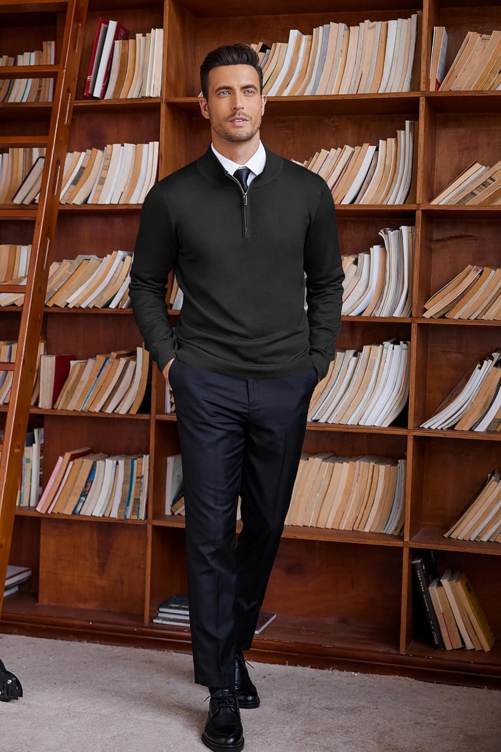 Men's Quarter-Zip Sweater – Tailored Lightweight Knit