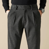 Men's Tailored Pleated Trousers – Adjustable Side Tabs