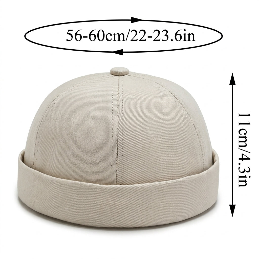 Men's Brimless Cotton Cap – Minimal Urban Design