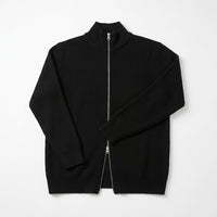 Men's Knitted Zip-Up Sweater – High-Neck Design