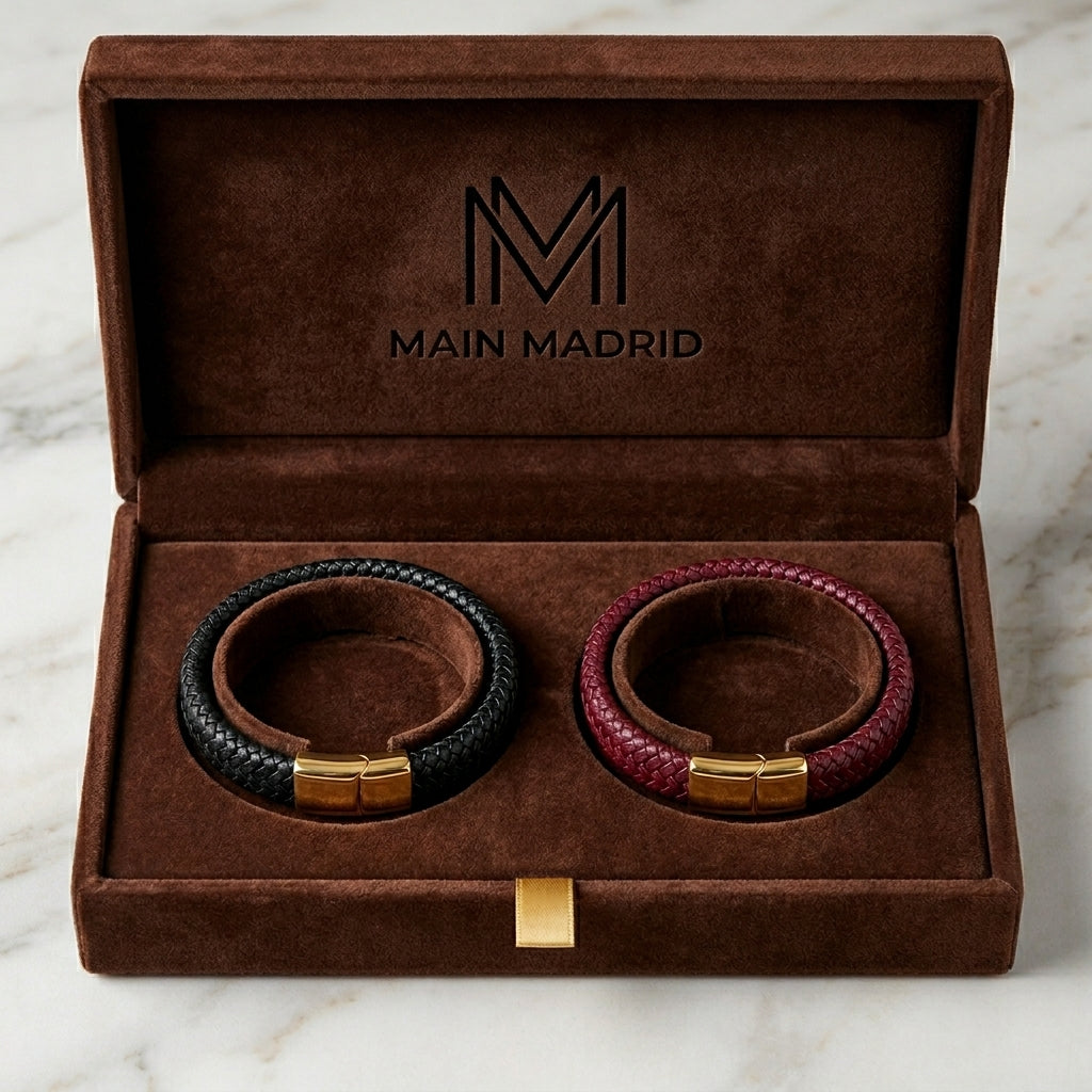 Hand-Braided Leather Bracelet – Steel Magnetic Clasp