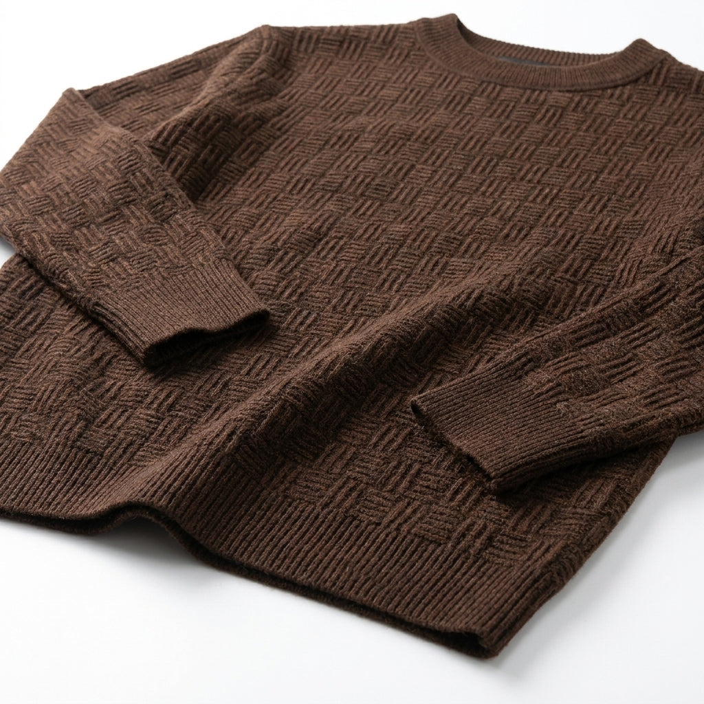 Men's Textured Knit Sweater – Classic Crew Neck