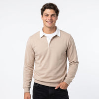 Men's Polo-Collar Sweatshirt – Cotton-Blend Knit