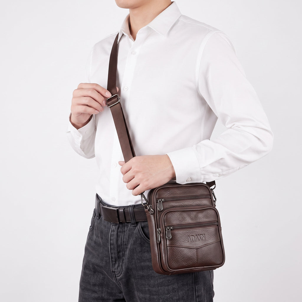 Men's genuine leather crossbody bag