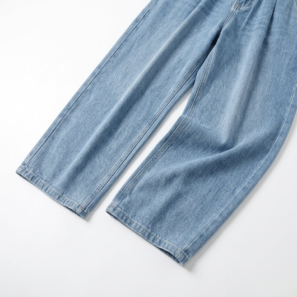 Men's Wide-Leg Jeans – Straight Non-Stretch Denim