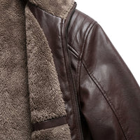 Men's PU Leather Biker Jacket – Fleece Lined