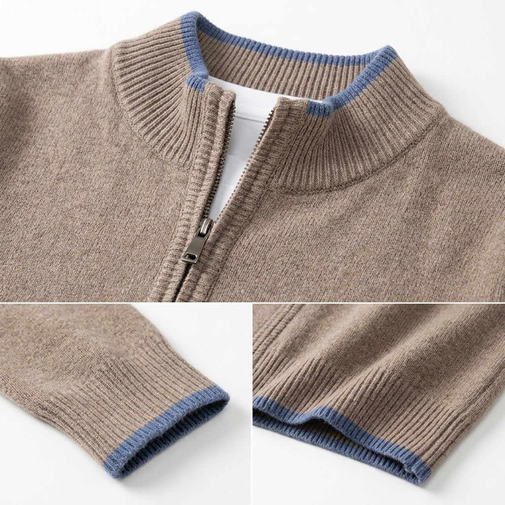 Men's High-Neck Zip Cardigan – Knit Layer