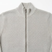 Men's Knitted Zip-Up Sweater – High-Neck Design