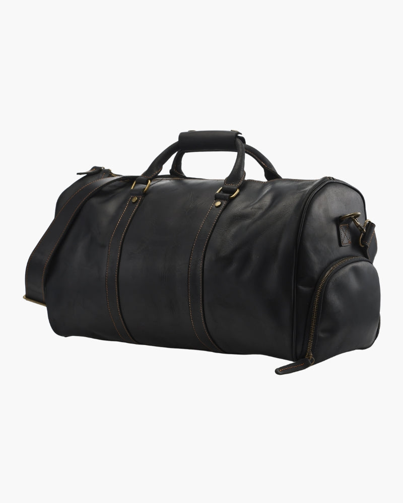 Men's Cowhide Leather Weekend Bag – Durable Travel Design