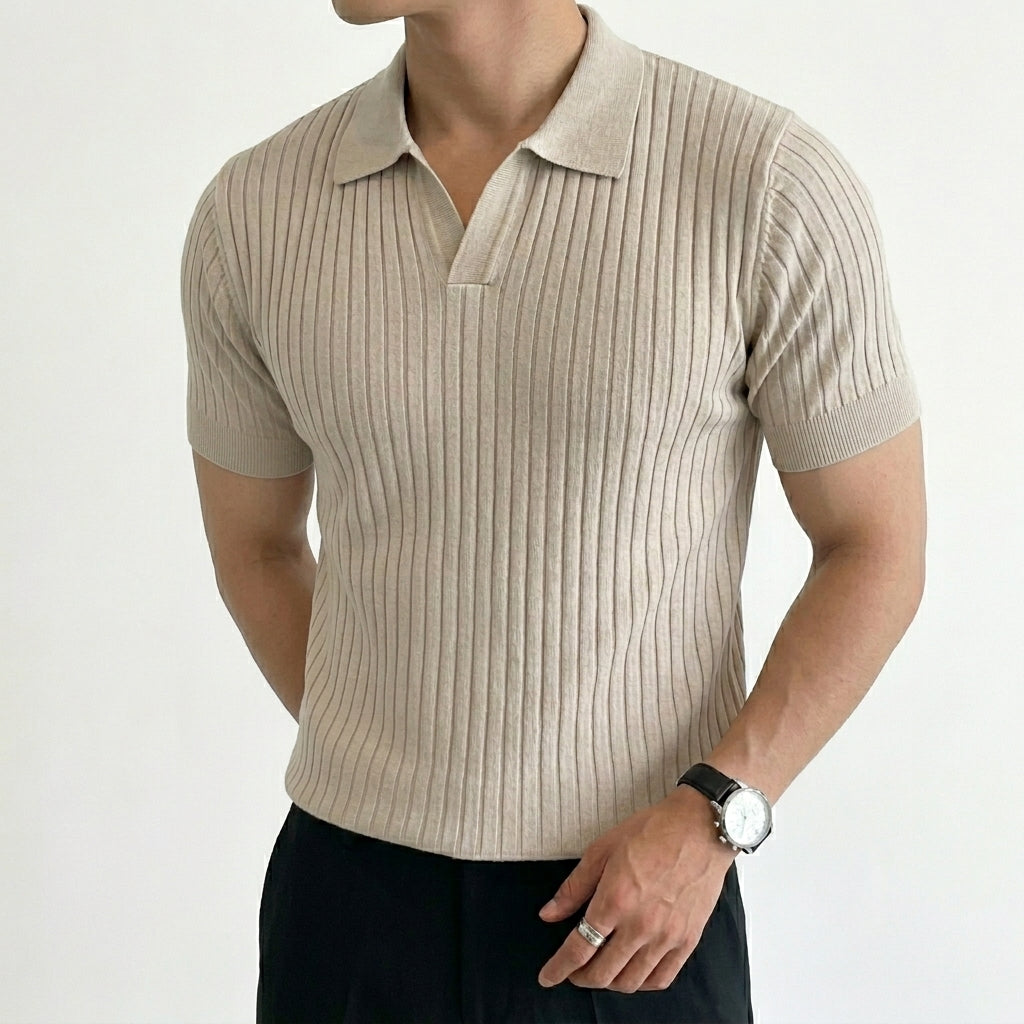 Men's Textured Polo Shirt – Smart Casual Fit