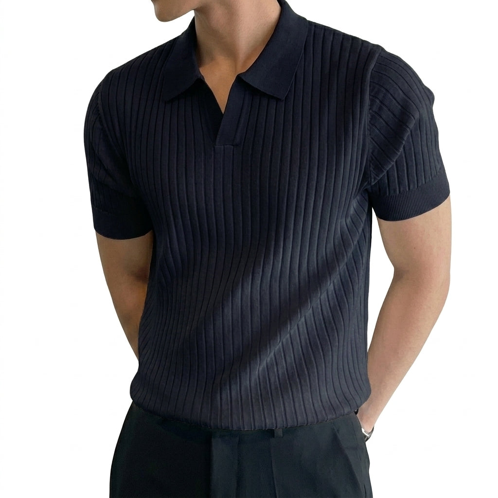 Men's Textured Polo Shirt – Smart Casual Fit
