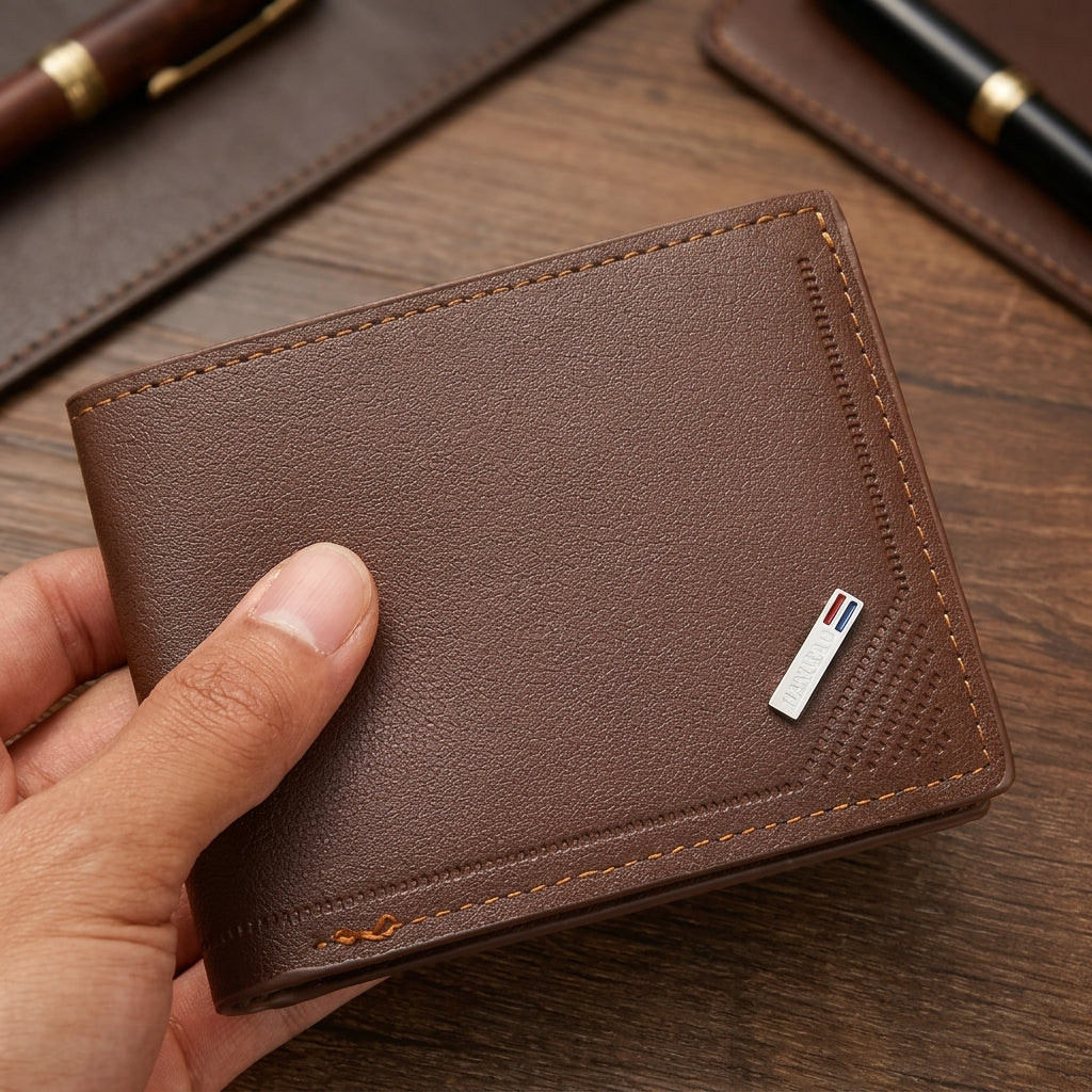 Men's Soft PU Leather Wallet – Slim Foldable Design