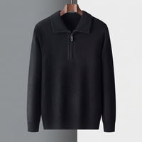 Men's Cashmere & Alpaca Sweater – Zip High-Neck Design