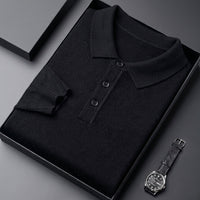 Men's Polo-Collar Wool Sweater – Three-Button Knit