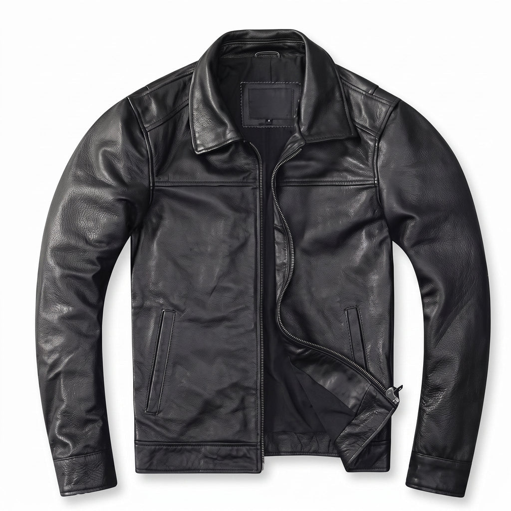 Men's Genuine Cowhide Leather Jacket – Slim Fit