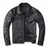 Men's Genuine Cowhide Leather Jacket – Slim Fit