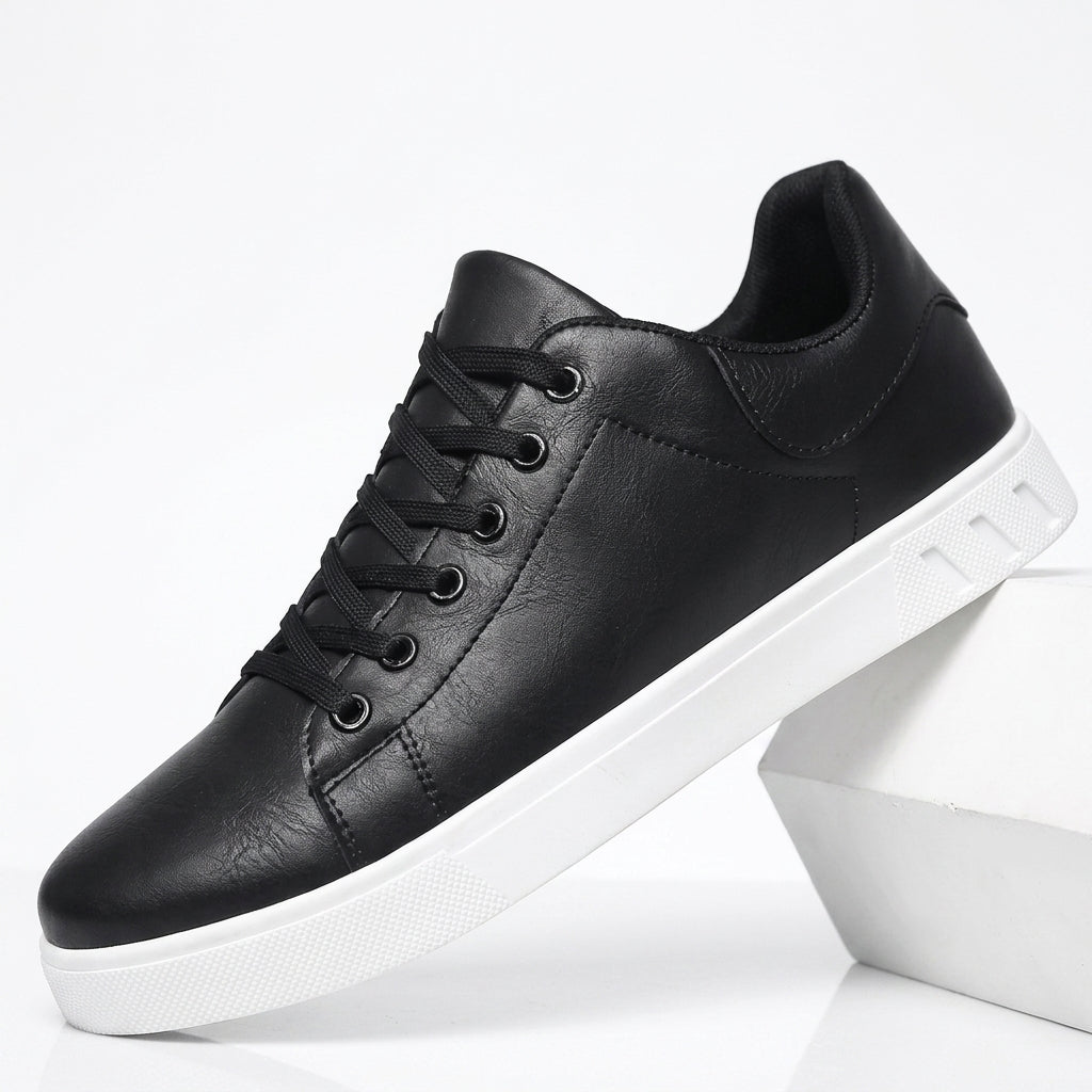 Men's Leather Sneakers – Contrasting White Sole