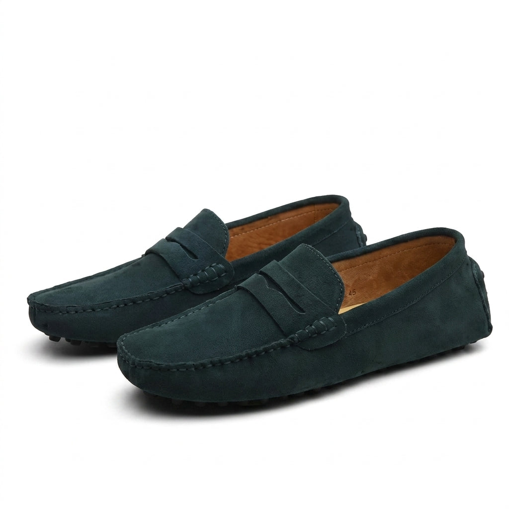 Men's Genuine Suede Penny Loafers – Flexible Sole